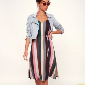 Erina Belted Midi slip dress